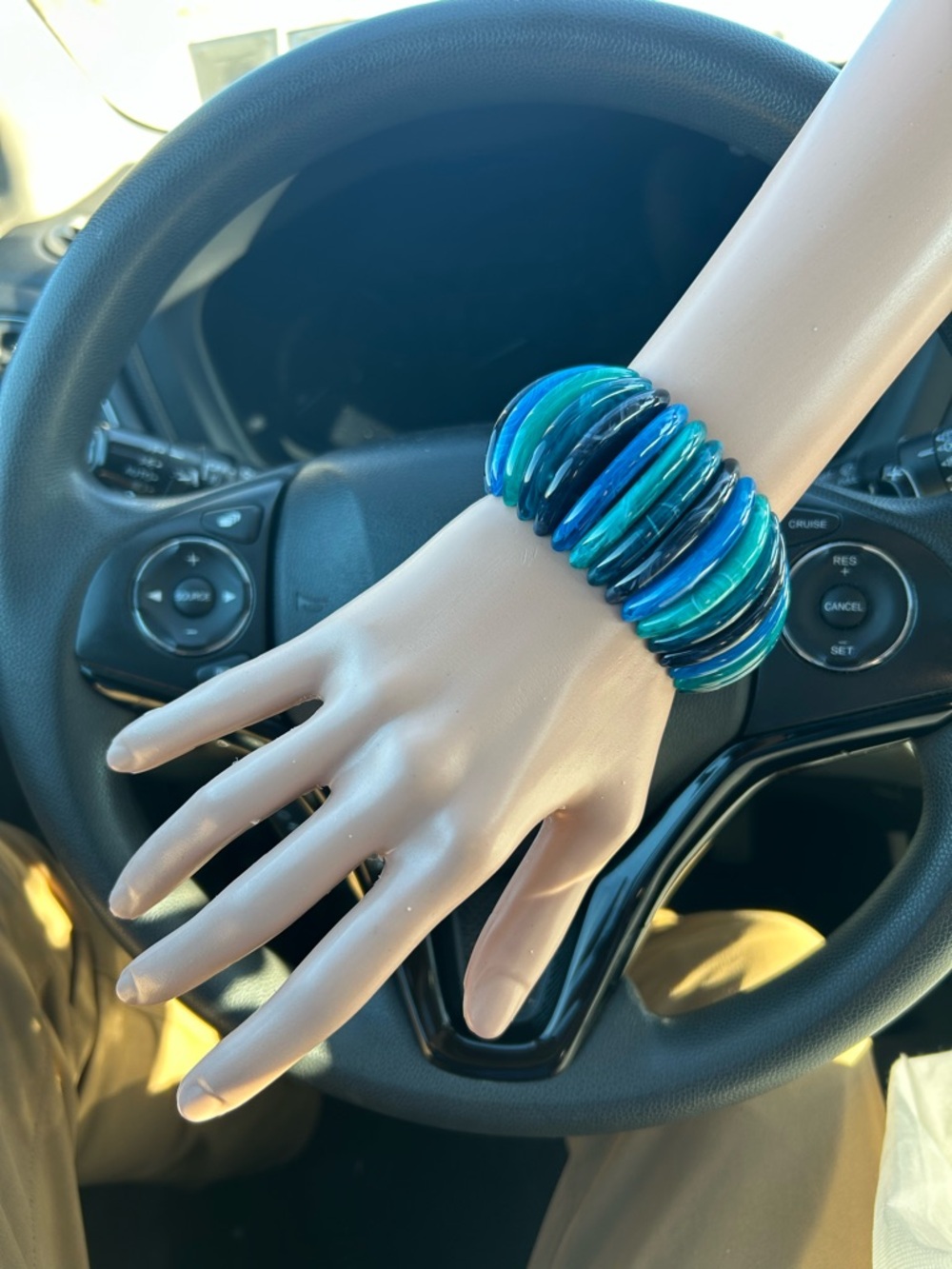 Vintage Women 90's Style Ocean swirl Stretchable Bangle bracelet Chunky gothic